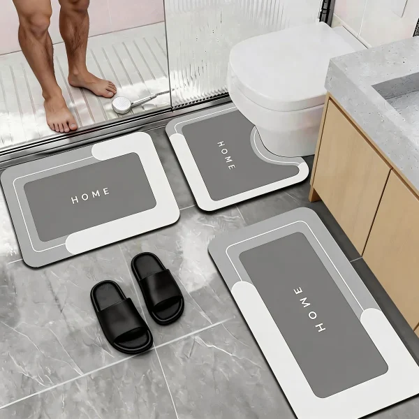 Bathroom Rugs Set 3 Piece, Super Absorbent Quick-Dry Bath