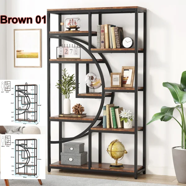 Tribesigns Bookshelf Industrial 5 Tier Etagere Bookcase